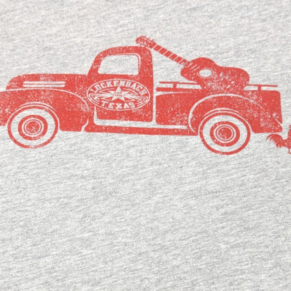 Luckenbach Texas Vintage Truck Graphic with Guitar in Back. 3XL